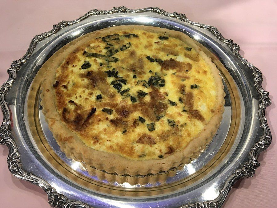 Goat Cheese and Onion Tart with Fresh Herb Salad